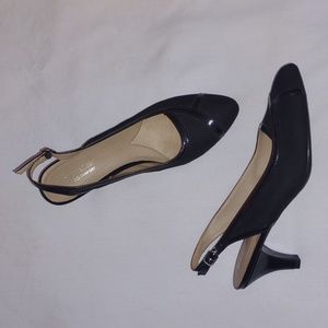 Naturalizer No5 Comfort Black Faux Suede Womens Slingback Heels